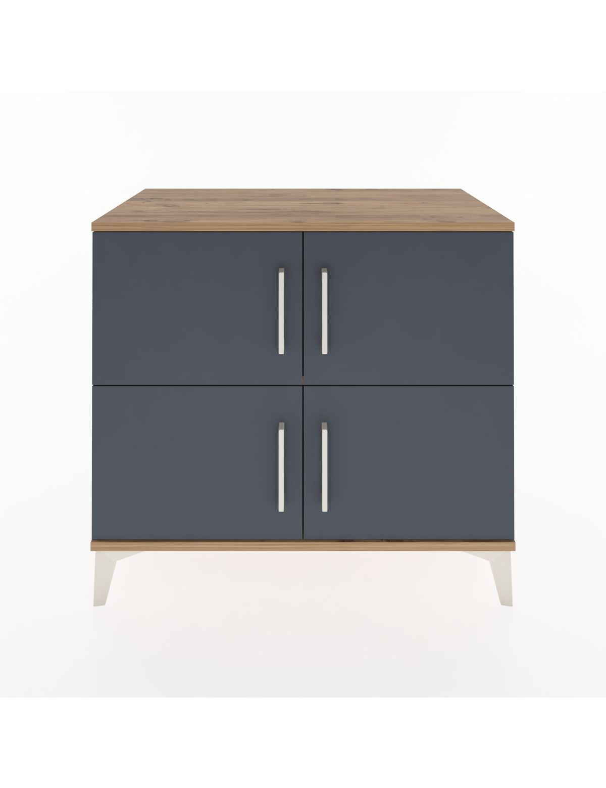 Hyperion Şifonyer Tek Raflı 4 Kapaklı 88x44x80 Çam-Antrasit