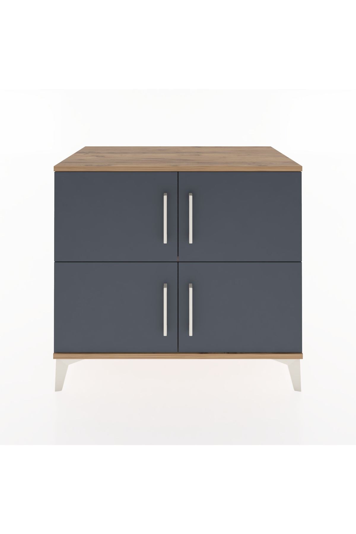 Hyperion Şifonyer Tek Raflı 4 Kapaklı 88x44x80 Çam-Antrasit