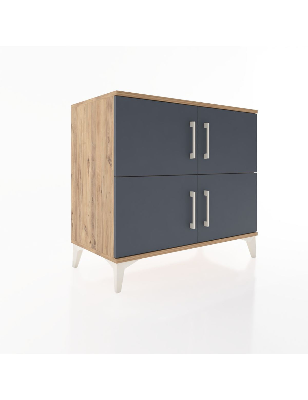 Hyperion Şifonyer Tek Raflı 4 Kapaklı 88x44x80 Çam-Antrasit