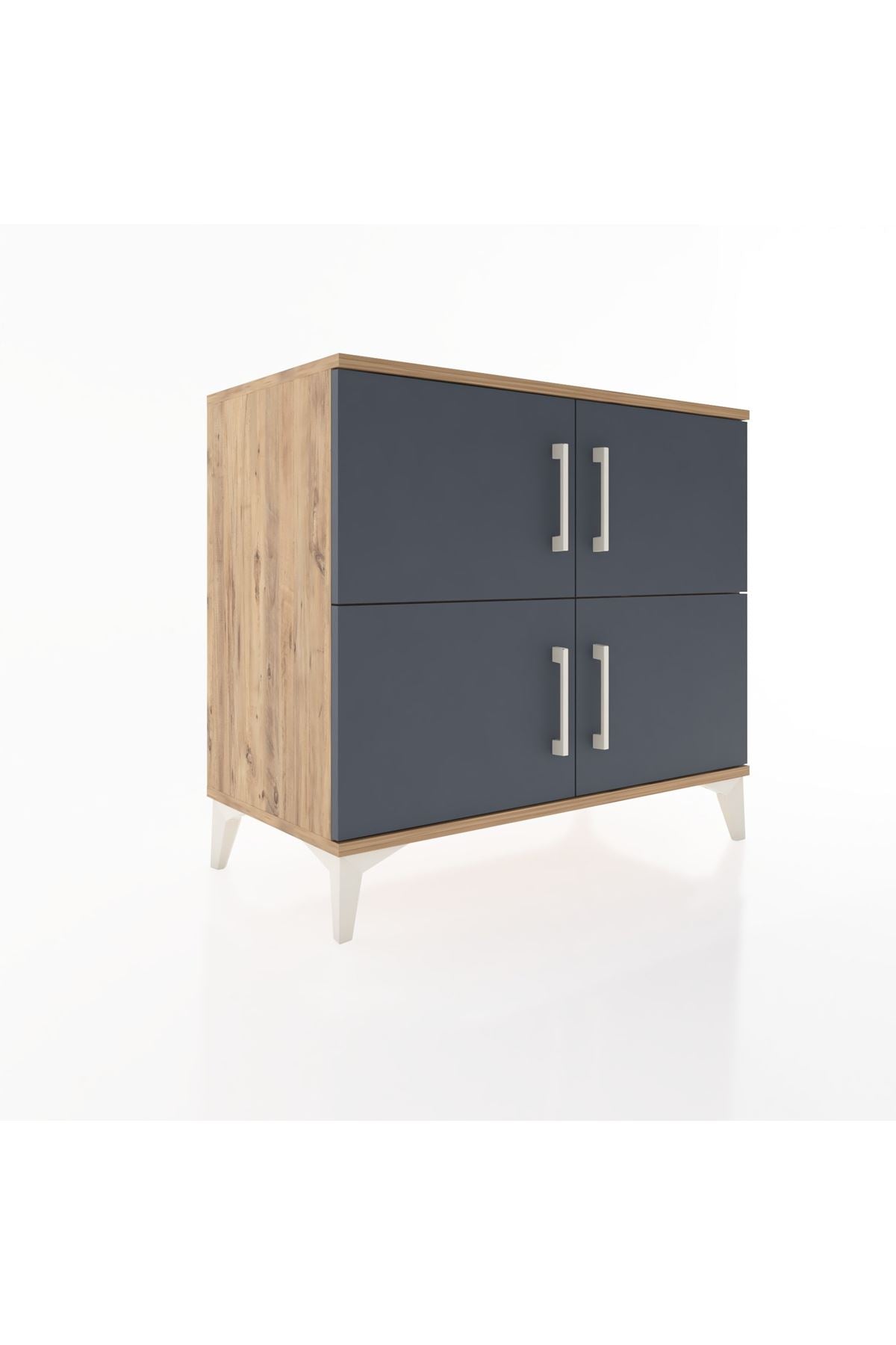 Hyperion Şifonyer Tek Raflı 4 Kapaklı 88x44x80 Çam-Antrasit