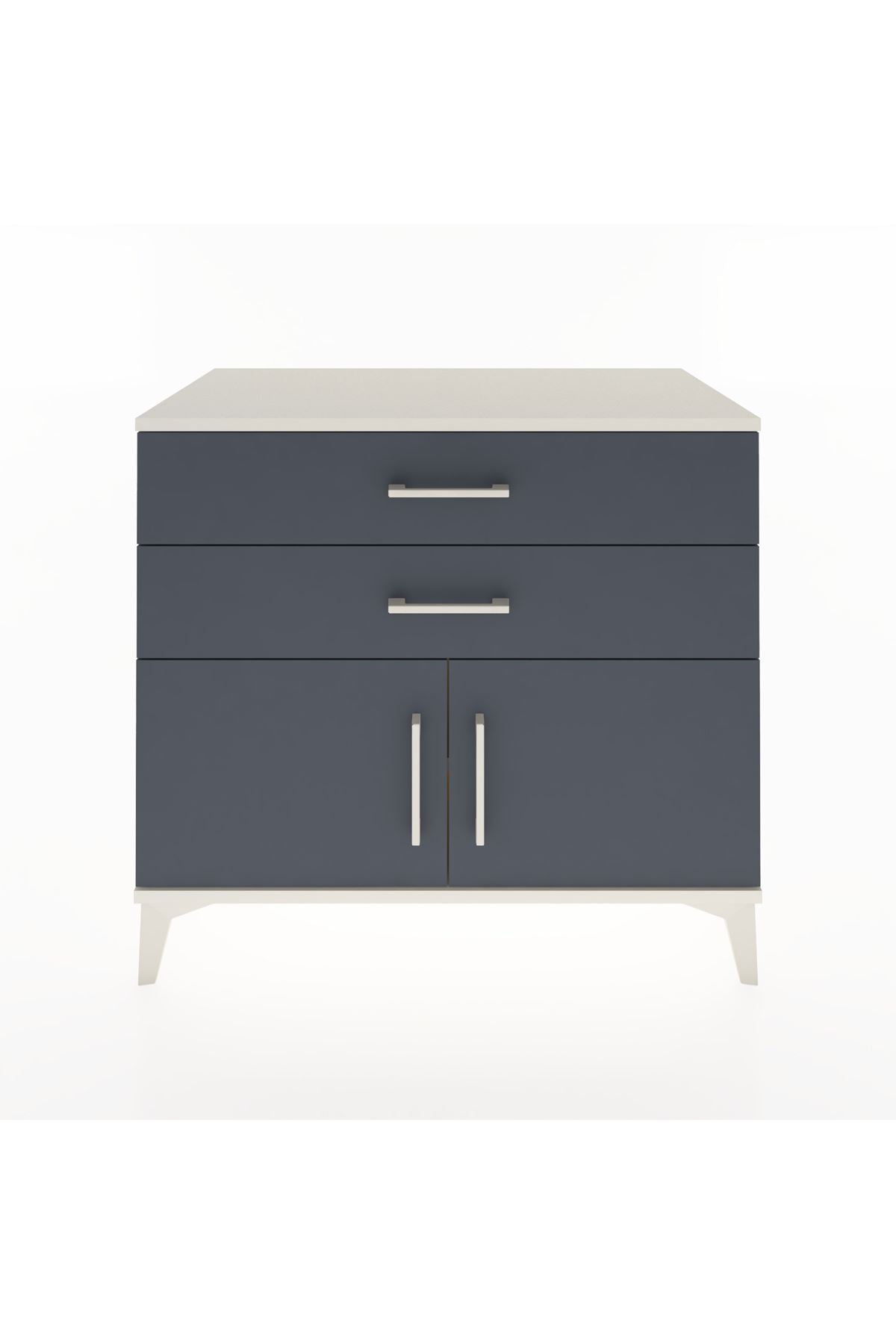 Hyperion Şifonyer Tek Raflı 2 Çekmeceli 2 Kapaklı 88x44x80 Aytaşı-Antrasit