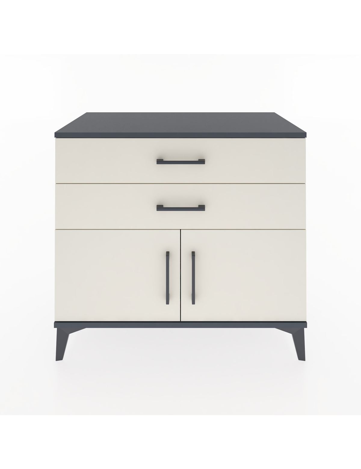 Hyperion Şifonyer Tek Raflı 2 Çekmeceli 2 Kapaklı 88x44x80 Antrasit-Aytaşı