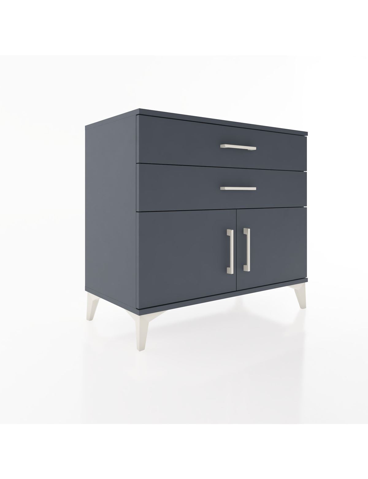 Hyperion Şifonyer Tek Raflı 2 Çekmeceli 2 Kapaklı 88x44x80 Antrasit-Antrasit