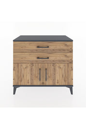 Hyperion Şifonyer Tek Raflı 2 Çekmeceli 2 Kapaklı 88x44x80 Antrasit-Çam