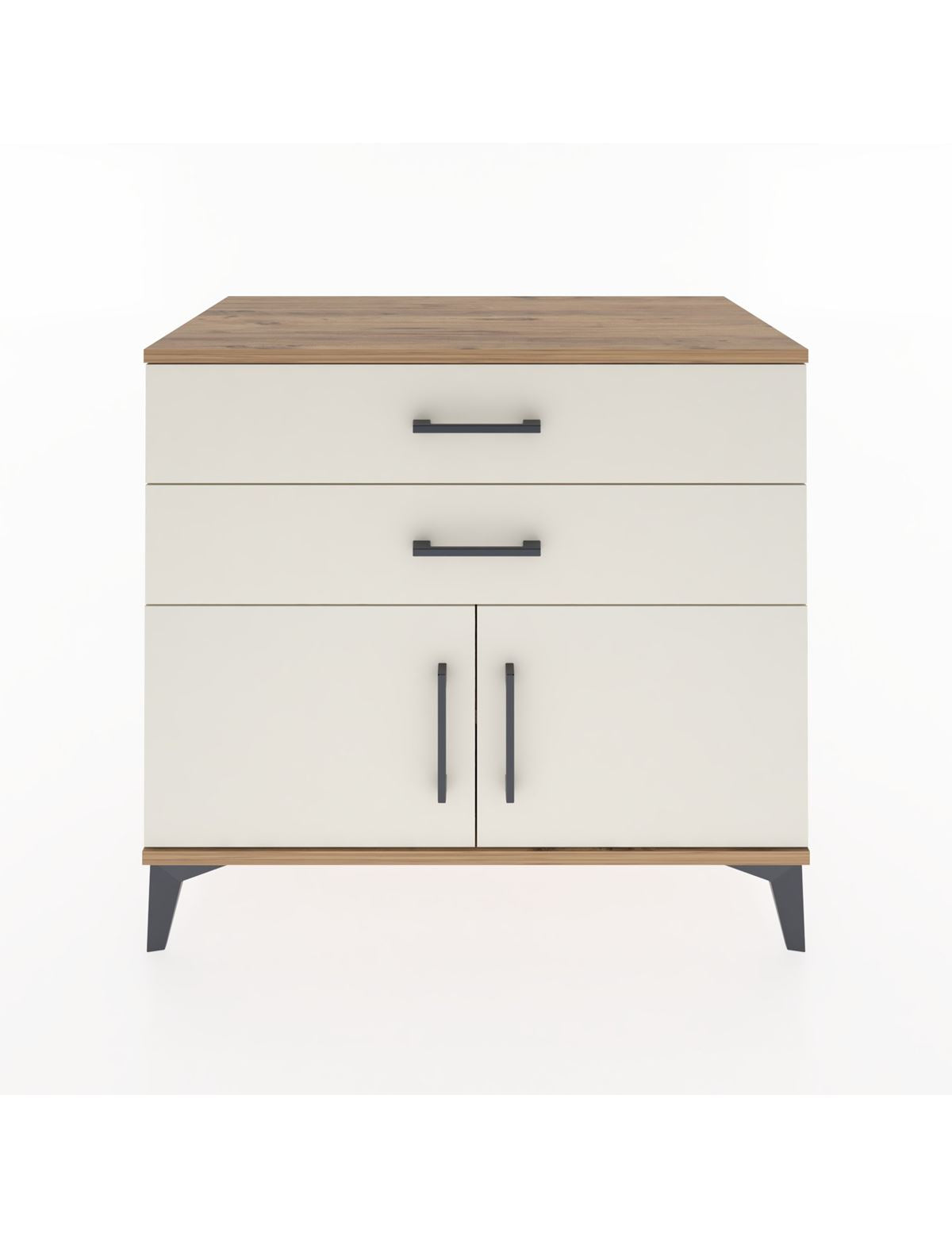 Hyperion Şifonyer Tek Raflı 2 Çekmeceli 2 Kapaklı 88x44x80 Çam-Aytaşı