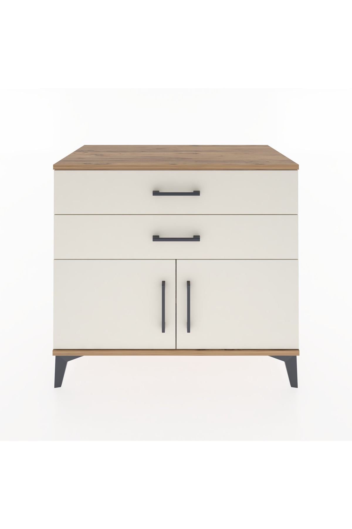 Hyperion Şifonyer Tek Raflı 2 Çekmeceli 2 Kapaklı 88x44x80 Çam-Aytaşı