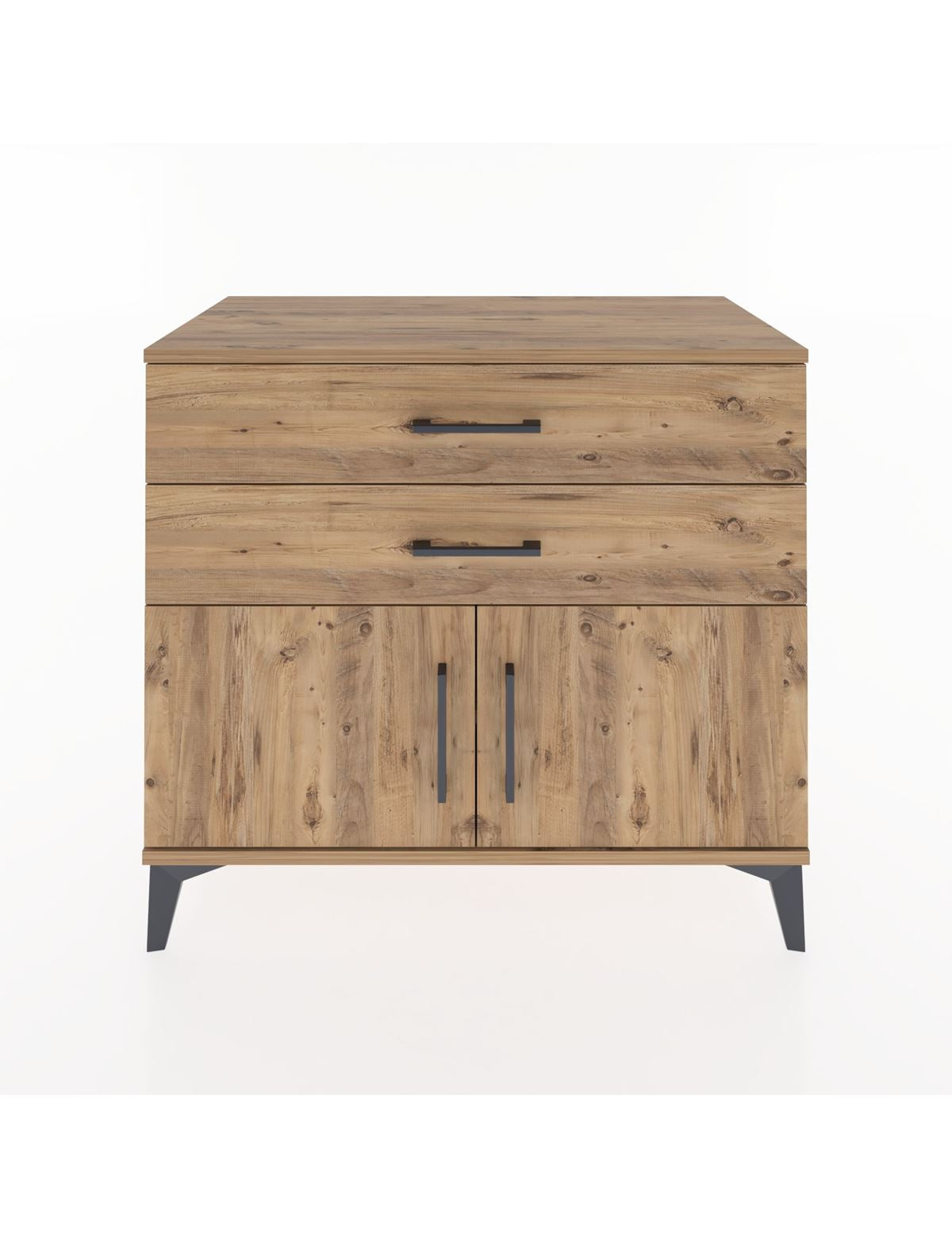 Hyperion Şifonyer Tek Raflı 2 Çekmeceli 2 Kapaklı 88x44x80 Çam-Çam