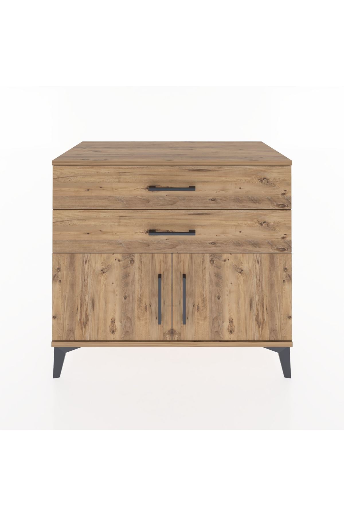 Hyperion Şifonyer Tek Raflı 2 Çekmeceli 2 Kapaklı 88x44x80 Çam-Çam