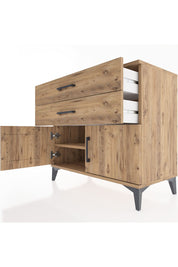 Hyperion Şifonyer Tek Raflı 2 Çekmeceli 2 Kapaklı 88x44x80 Çam-Çam