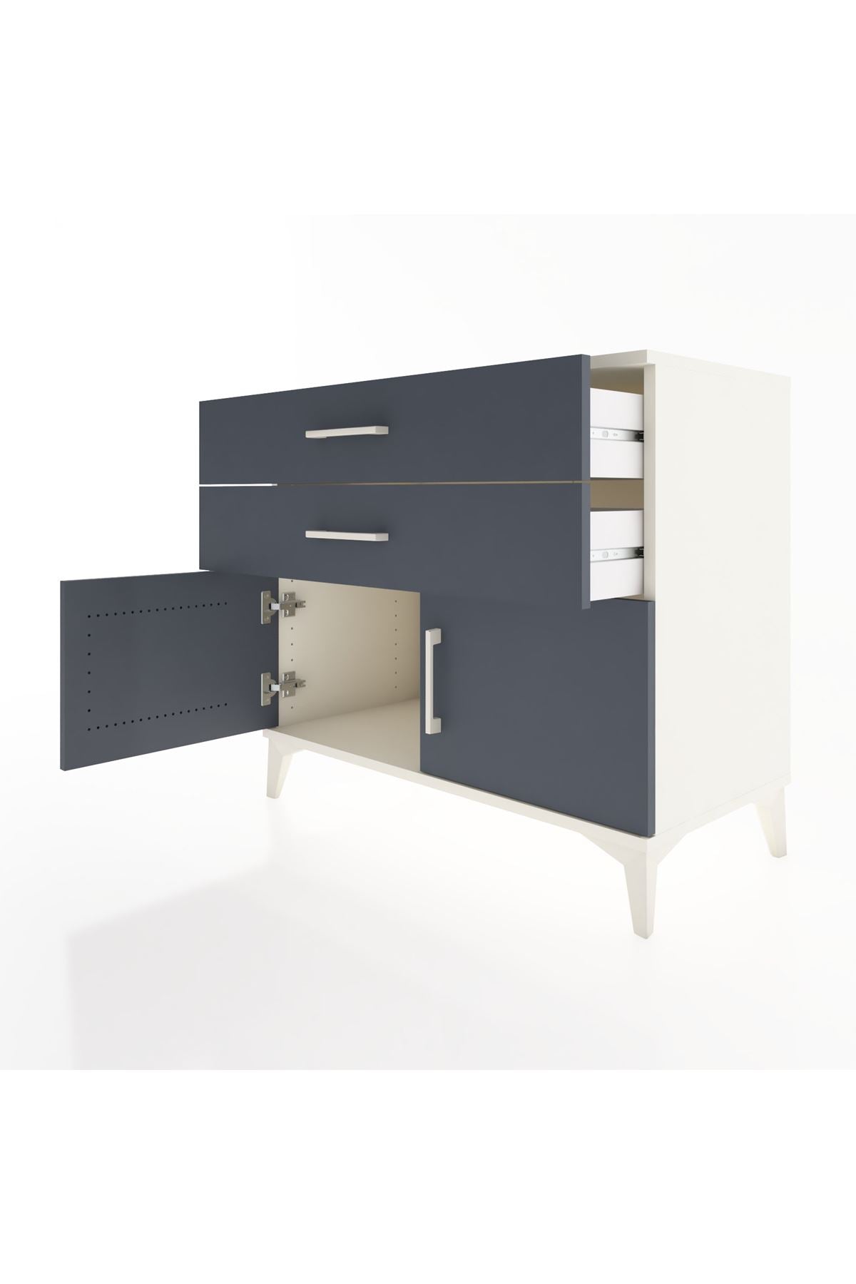 Hyperion Şifonyer 2 Çekmeceli 2 Kapaklı 88x44x80 Aytaşı-Antrasit