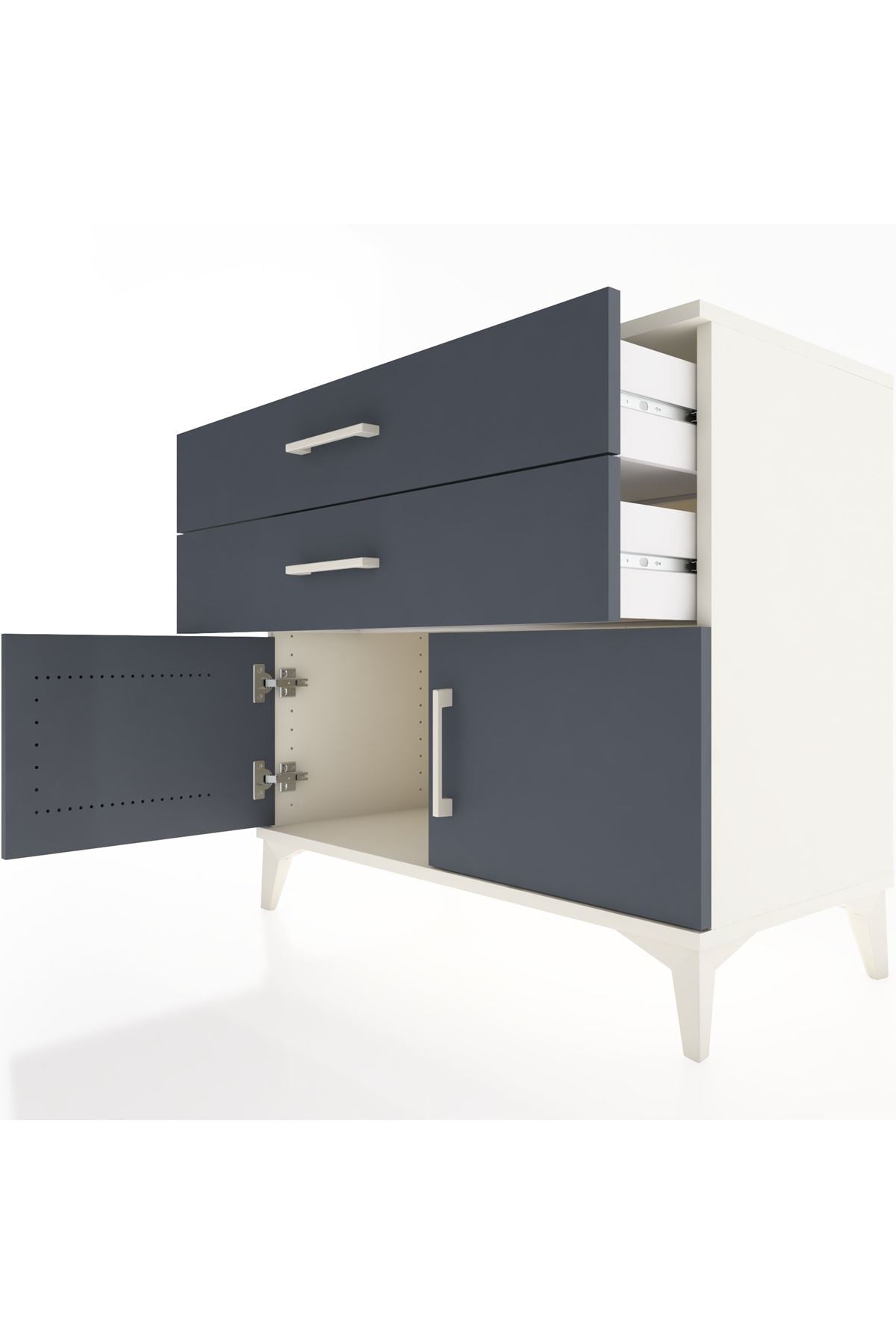 Hyperion Şifonyer 2 Çekmeceli 2 Kapaklı 88x44x80 Aytaşı-Antrasit