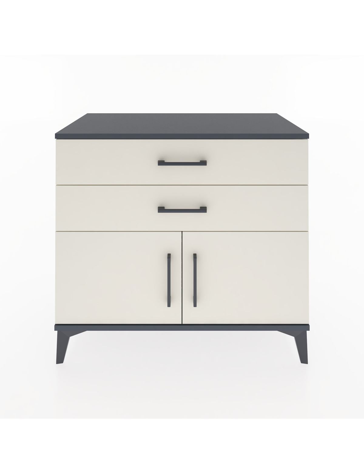 Hyperion Şifonyer 2 Çekmeceli 2 Kapaklı 88x44x80 Antrasit-Aytaşı