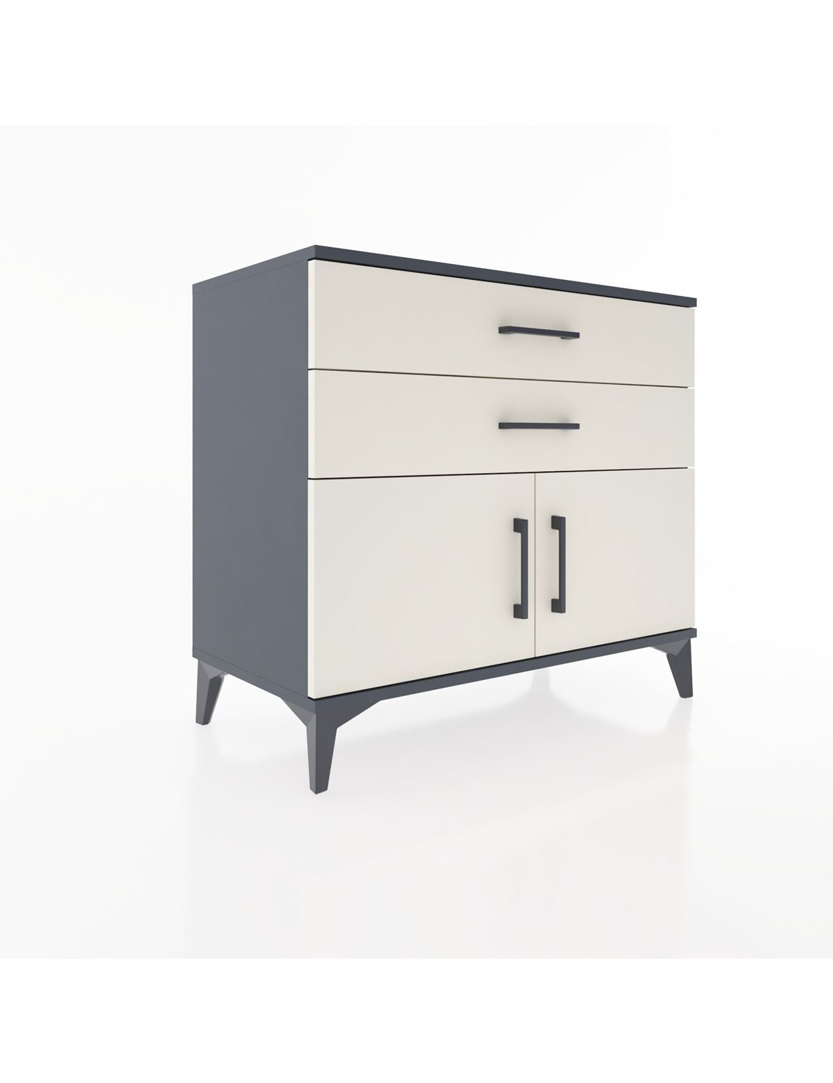 Hyperion Şifonyer 2 Çekmeceli 2 Kapaklı 88x44x80 Antrasit-Aytaşı