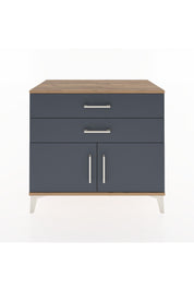 Hyperion Şifonyer 2 Çekmeceli 2 Kapaklı 88x44x80 Çam-Antrasit