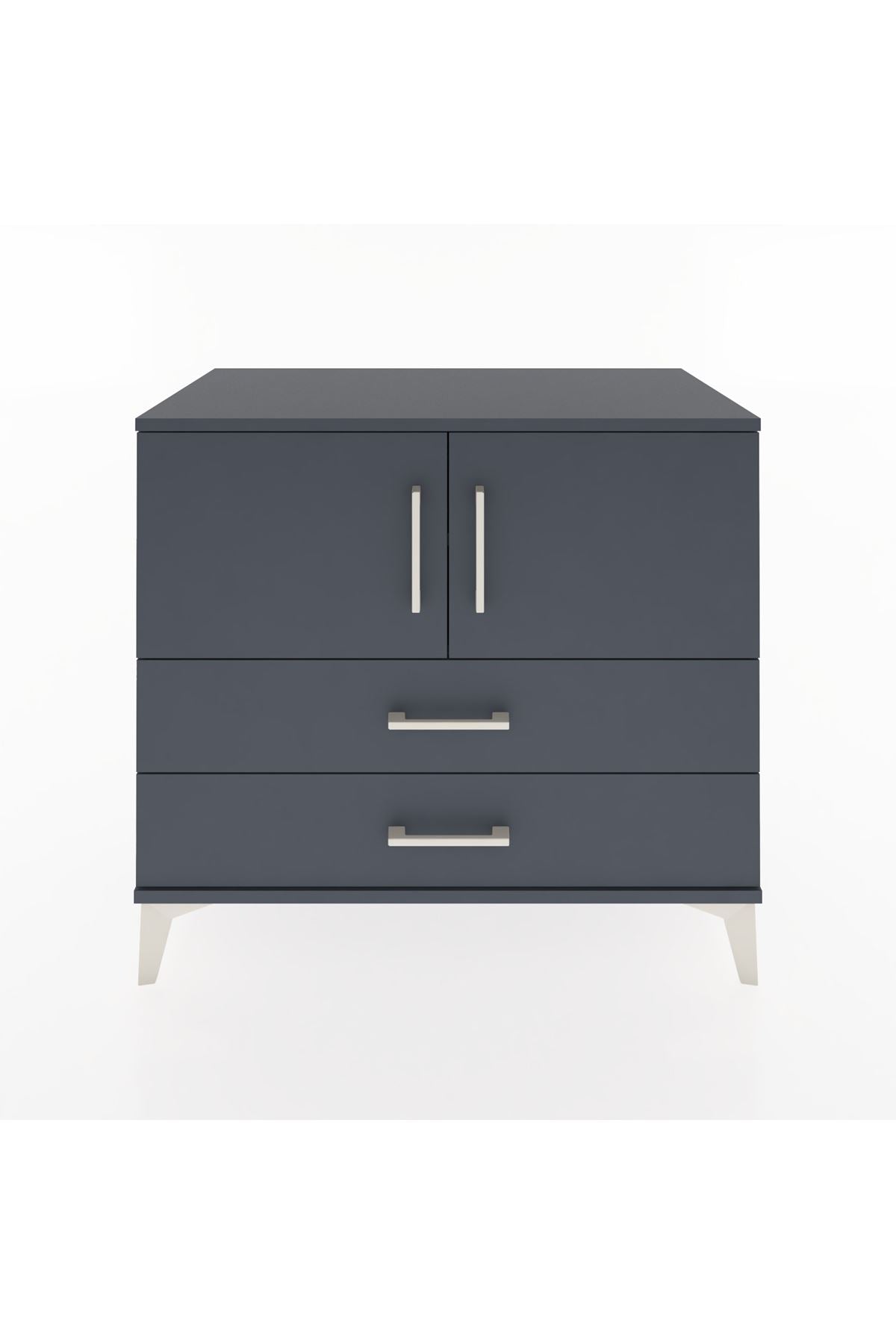 Hyperion Şifonyer 2 Raflı 2 Çekmeceli 2 Kapaklı 88x44x80 Antrasit-Antrasit