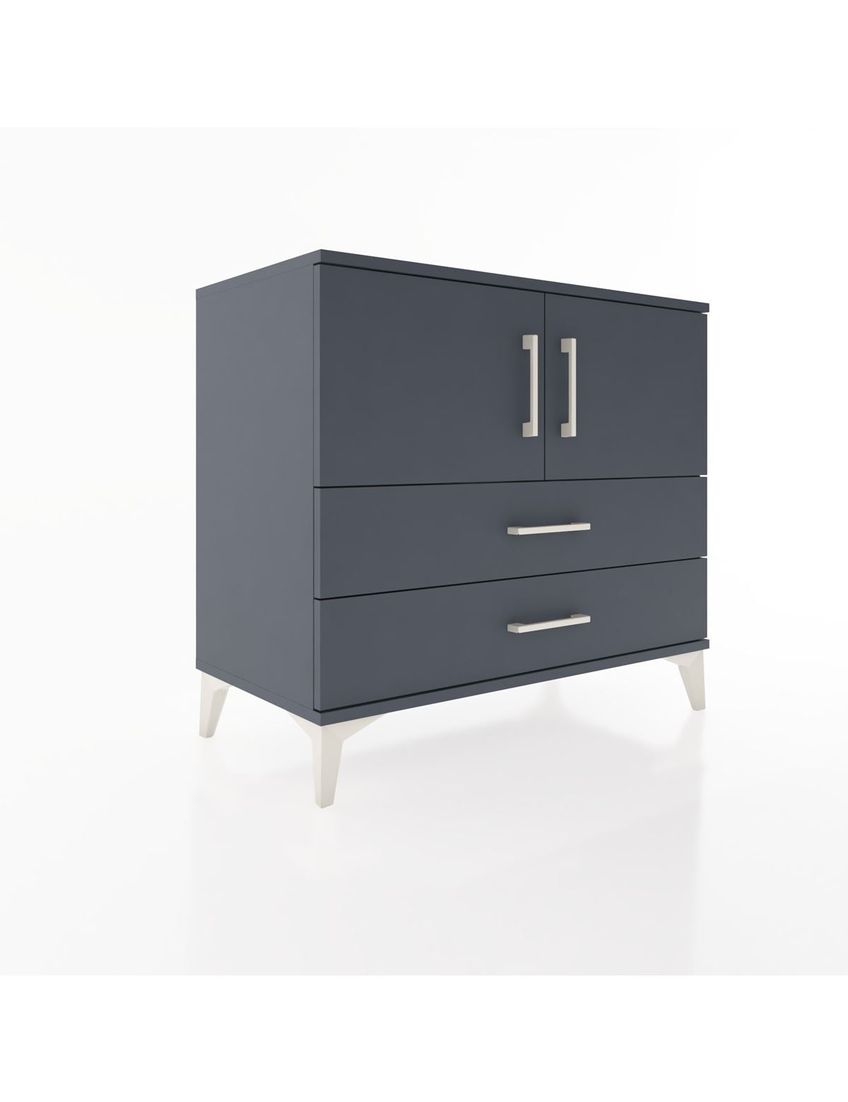 Hyperion Şifonyer 2 Raflı 2 Çekmeceli 2 Kapaklı 88x44x80 Antrasit-Antrasit