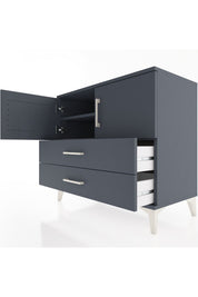 Hyperion Şifonyer 2 Raflı 2 Çekmeceli 2 Kapaklı 88x44x80 Antrasit-Antrasit