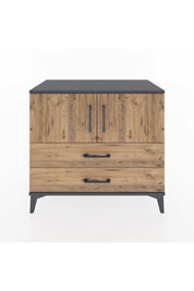 Hyperion Şifonyer 2 Raflı 2 Çekmeceli 2 Kapaklı 88x44x80 Antrasit-Çam