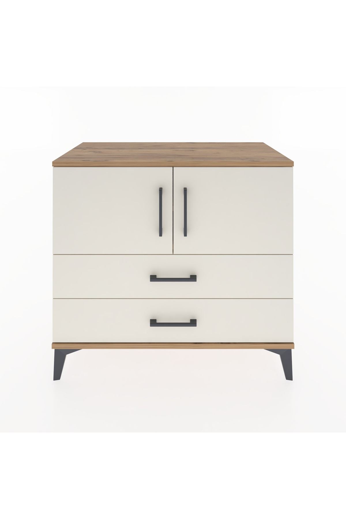 Hyperion Şifonyer 2 Raflı 2 Çekmeceli 2 Kapaklı 88x44x80 Çam-Aytaşı