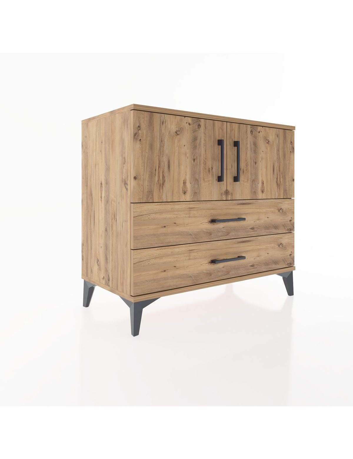 Hyperion Şifonyer 2 Raflı 2 Çekmeceli 2 Kapaklı 88x44x80 Çam-Çam