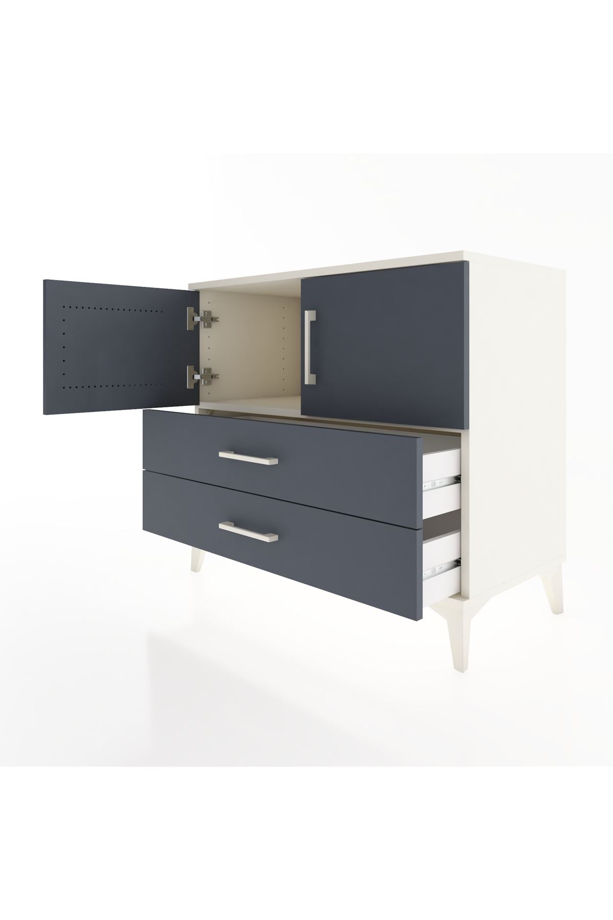 Hyperion Şifonyer Tek Raflı 2 Çekmeceli 2 Kapaklı 88x44x80 Aytaşı-Antrasit