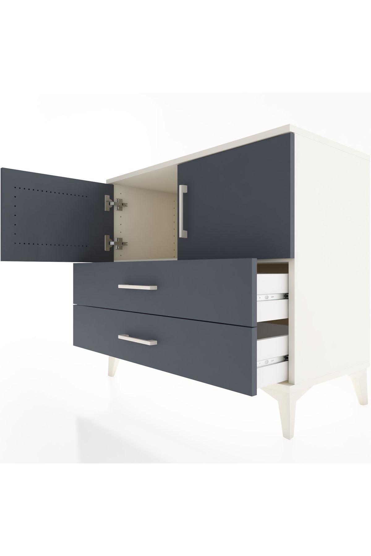 Hyperion Şifonyer Tek Raflı 2 Çekmeceli 2 Kapaklı 88x44x80 Aytaşı-Antrasit