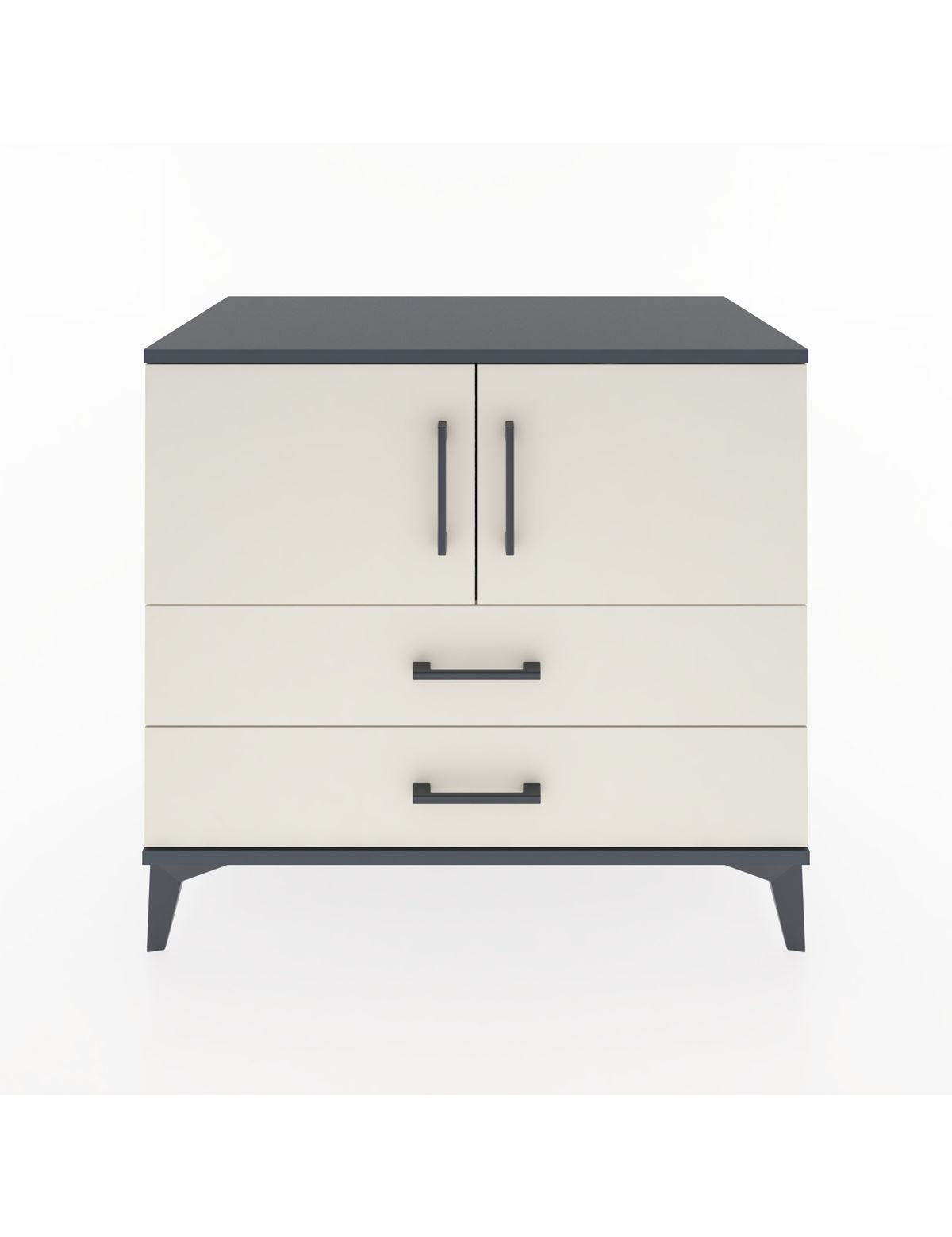 Hyperion Şifonyer Tek Raflı 2 Çekmeceli 2 Kapaklı 88x44x80 Antrasit-Aytaşı