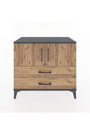 Hyperion Şifonyer Tek Raflı 2 Çekmeceli 2 Kapaklı 88x44x80 Antrasit-Çam