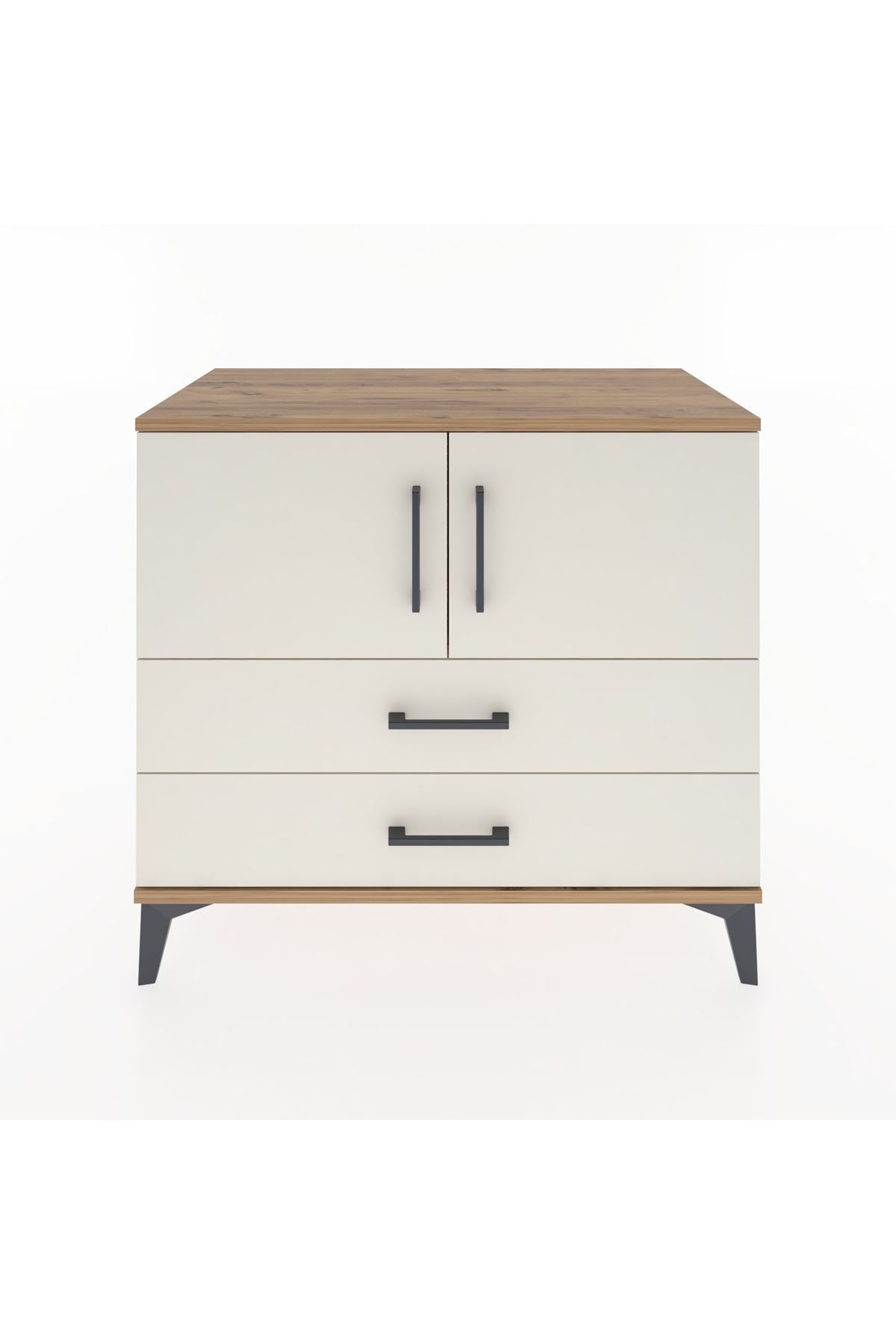 Hyperion Şifonyer Tek Raflı 2 Çekmeceli 2 Kapaklı 88x44x80 Çam-Aytaşı