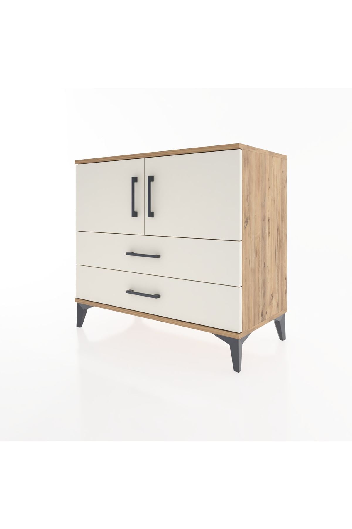 Hyperion Şifonyer Tek Raflı 2 Çekmeceli 2 Kapaklı 88x44x80 Çam-Aytaşı