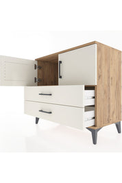 Hyperion Şifonyer Tek Raflı 2 Çekmeceli 2 Kapaklı 88x44x80 Çam-Aytaşı