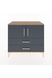 Hyperion Şifonyer Tek Raflı 2 Çekmeceli 2 Kapaklı 88x44x80 Çam-Antrasit