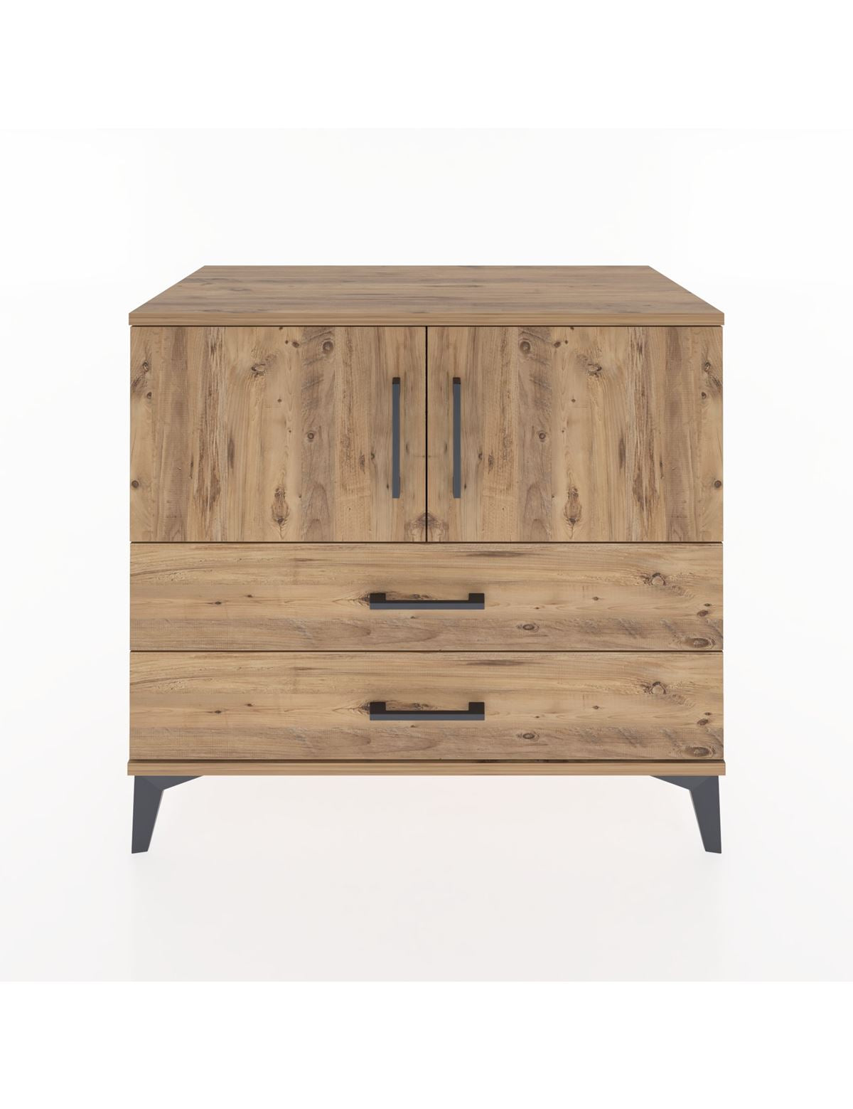 Hyperion Şifonyer Tek Raflı 2 Çekmeceli 2 Kapaklı 88x44x80 Çam-Çam