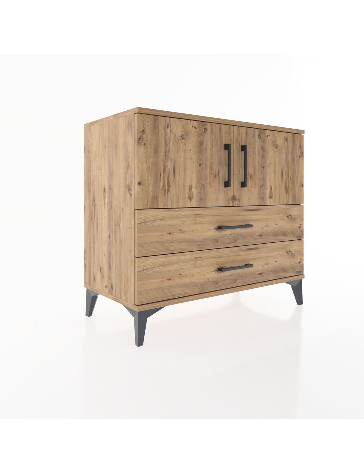 Hyperion Şifonyer Tek Raflı 2 Çekmeceli 2 Kapaklı 88x44x80 Çam-Çam