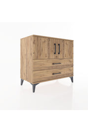 Hyperion Şifonyer Tek Raflı 2 Çekmeceli 2 Kapaklı 88x44x80 Çam-Çam