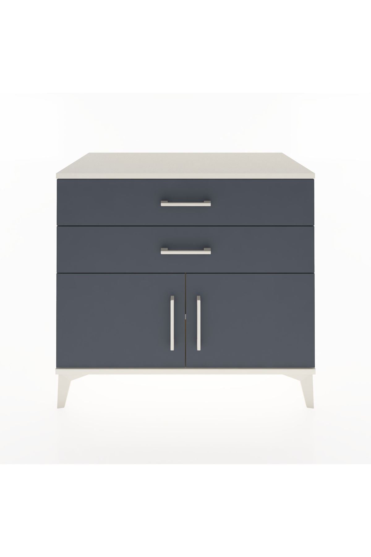 Hyperion Şifonyer Tek Raflı 2 Çekmeceli 2 Kapaklı 88x44x80 Aytaşı-Antrasit