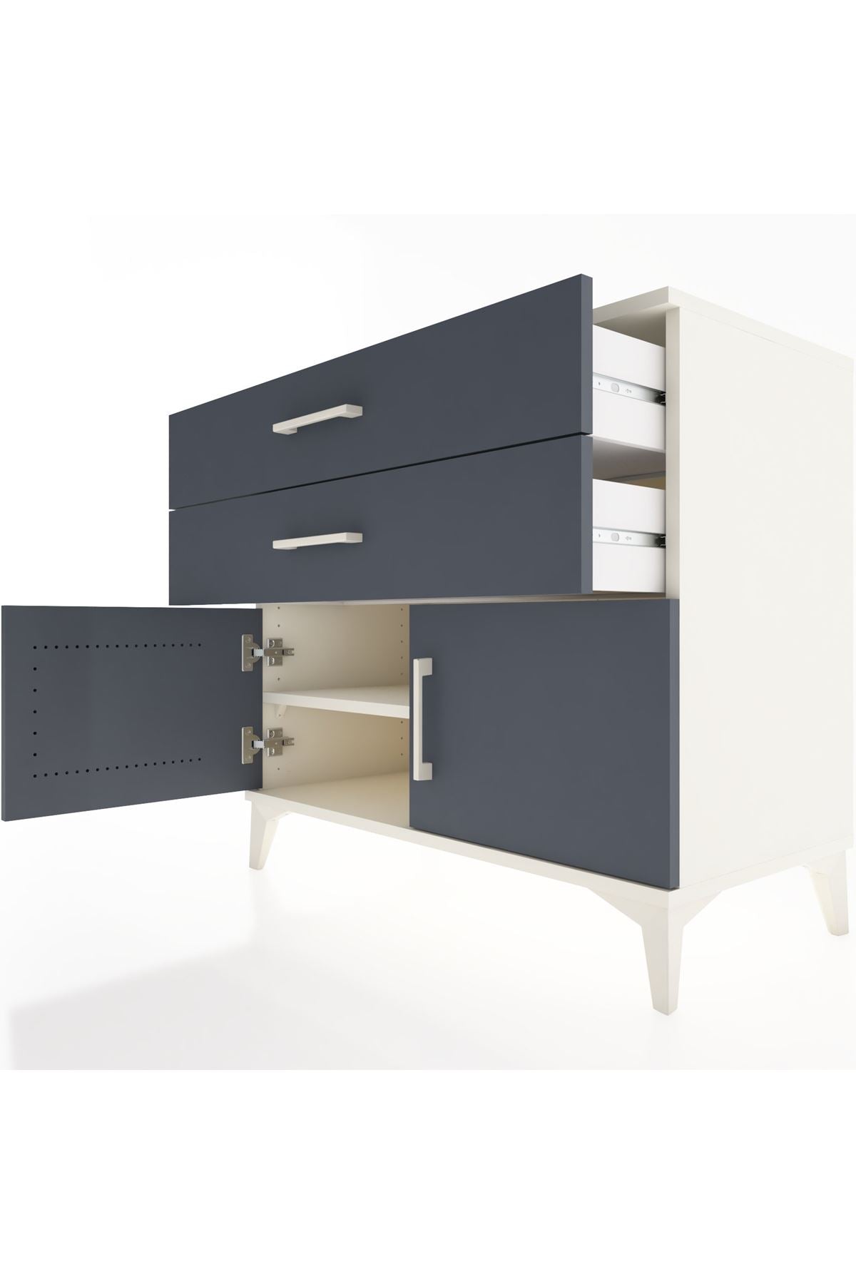 Hyperion Şifonyer Tek Raflı 2 Çekmeceli 2 Kapaklı 88x44x80 Aytaşı-Antrasit