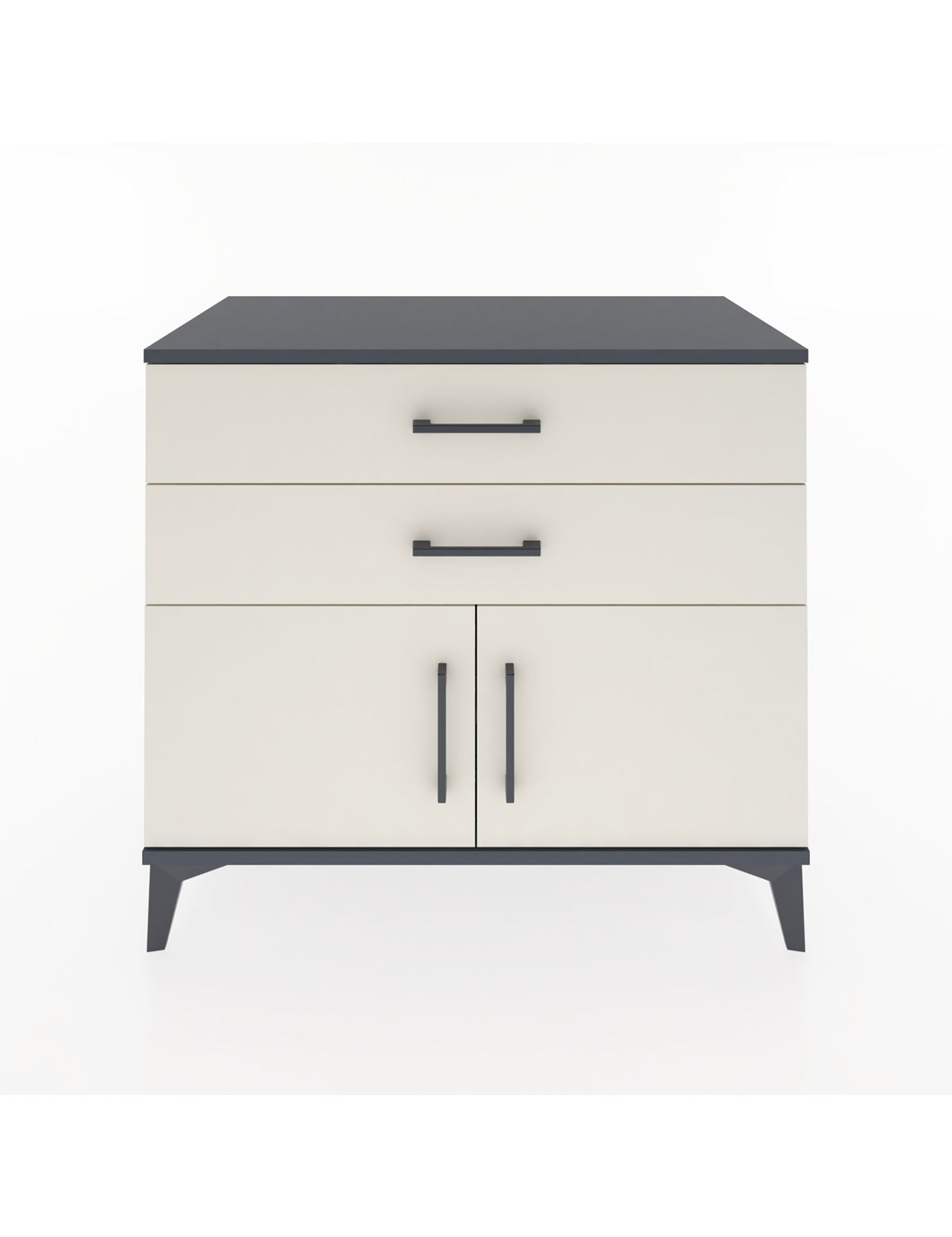 Hyperion Şifonyer Tek Raflı 2 Çekmeceli 2 Kapaklı 88x44x80 Antrasit-Aytaşı