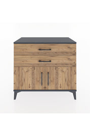 Hyperion Şifonyer Tek Raflı 2 Çekmeceli 2 Kapaklı 88x44x80 Antrasit-Çam