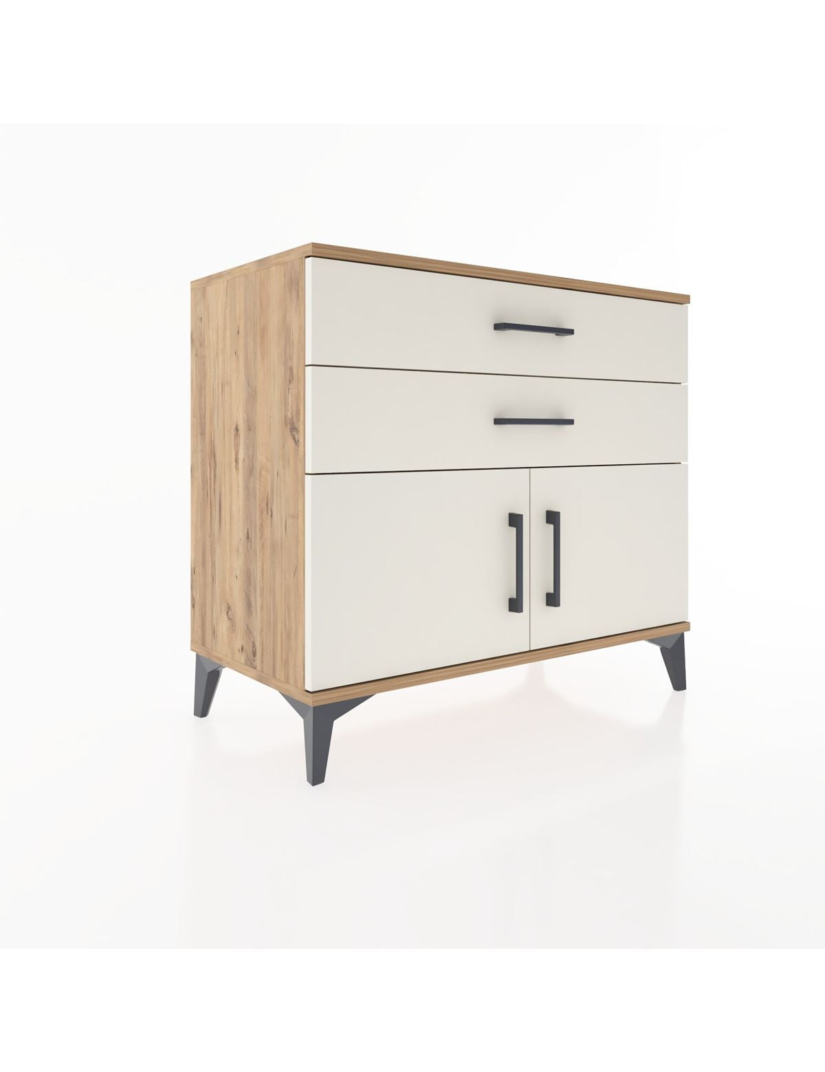 Hyperion Şifonyer Tek Raflı 2 Çekmeceli 2 Kapaklı 88x44x80 Çam-Aytaşı