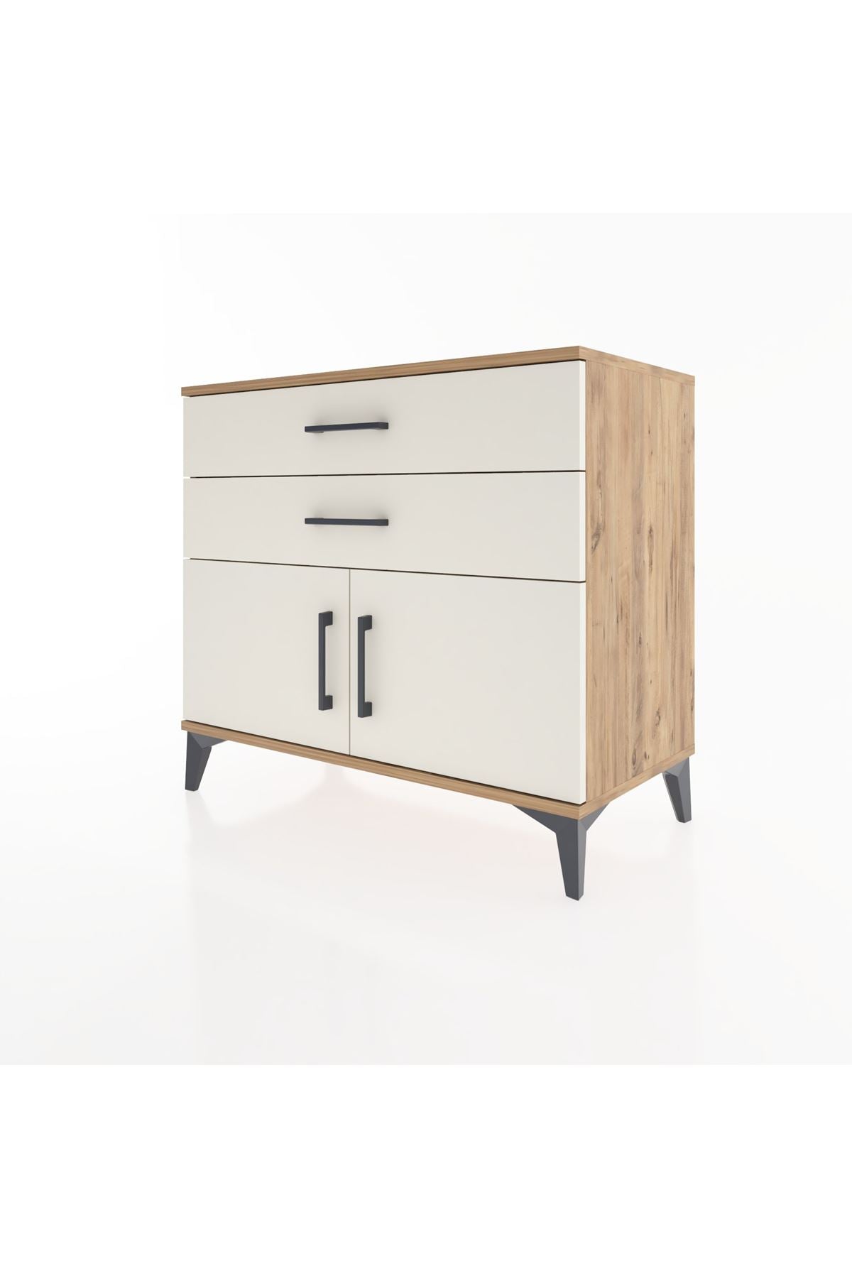 Hyperion Şifonyer Tek Raflı 2 Çekmeceli 2 Kapaklı 88x44x80 Çam-Aytaşı