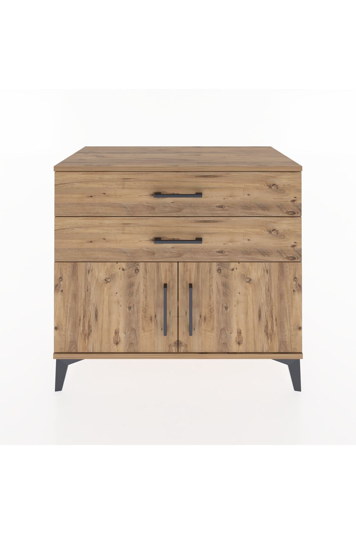 Hyperion Şifonyer Tek Raflı 2 Çekmeceli 2 Kapaklı 88x44x80 Çam-Çam