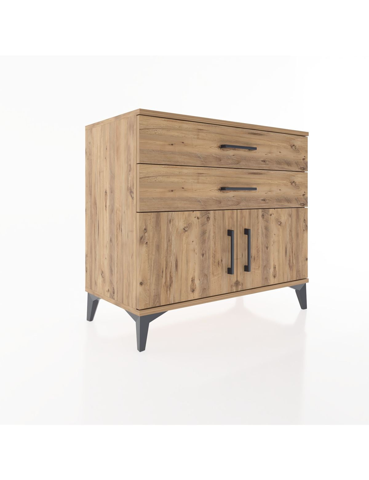 Hyperion Şifonyer Tek Raflı 2 Çekmeceli 2 Kapaklı 88x44x80 Çam-Çam