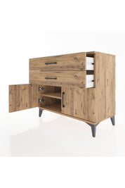 Hyperion Şifonyer Tek Raflı 2 Çekmeceli 2 Kapaklı 88x44x80 Çam-Çam