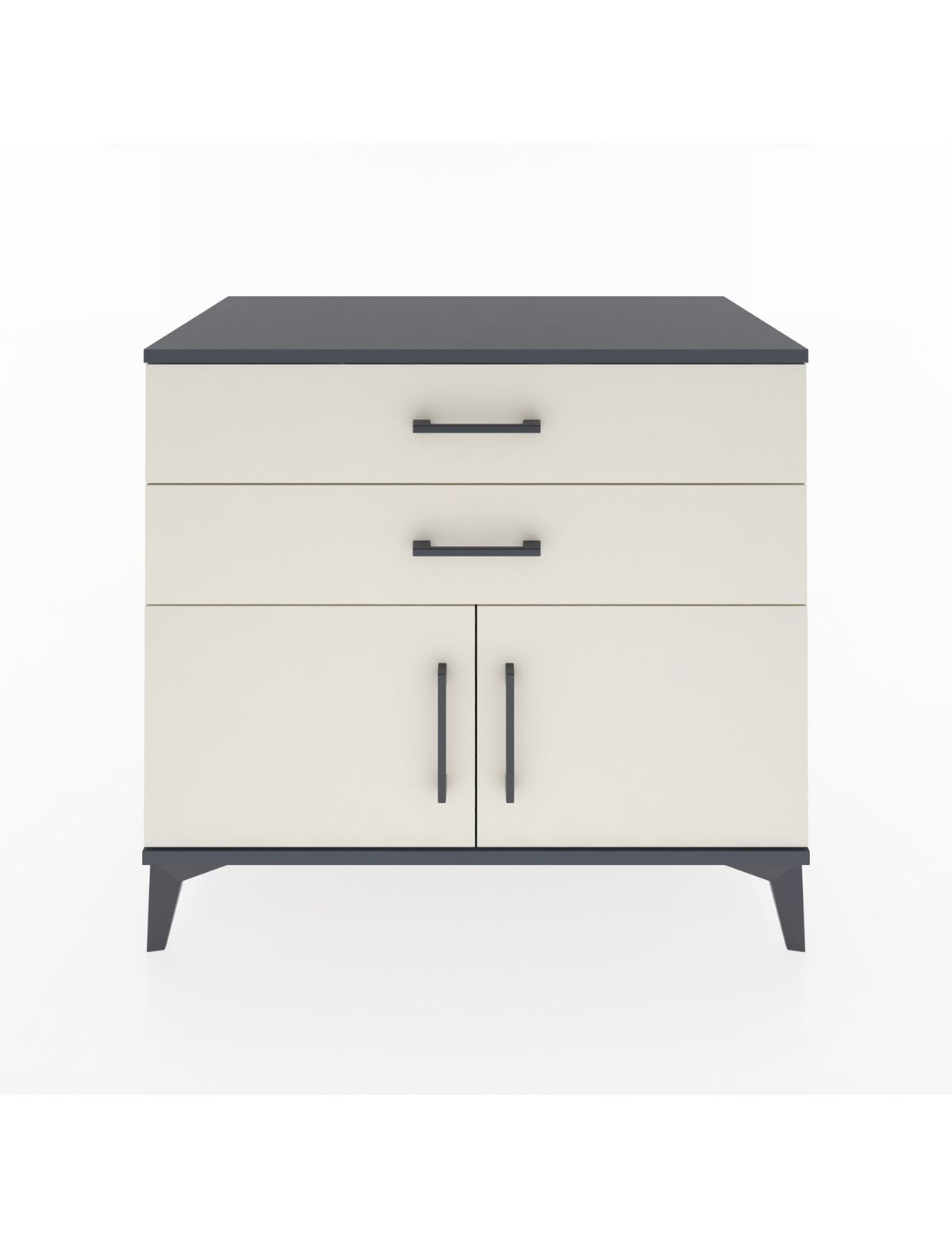 Hyperion Şifonyer 2 Çekmeceli 2 Kapaklı 88x44x80 Antrasit-Aytaşı