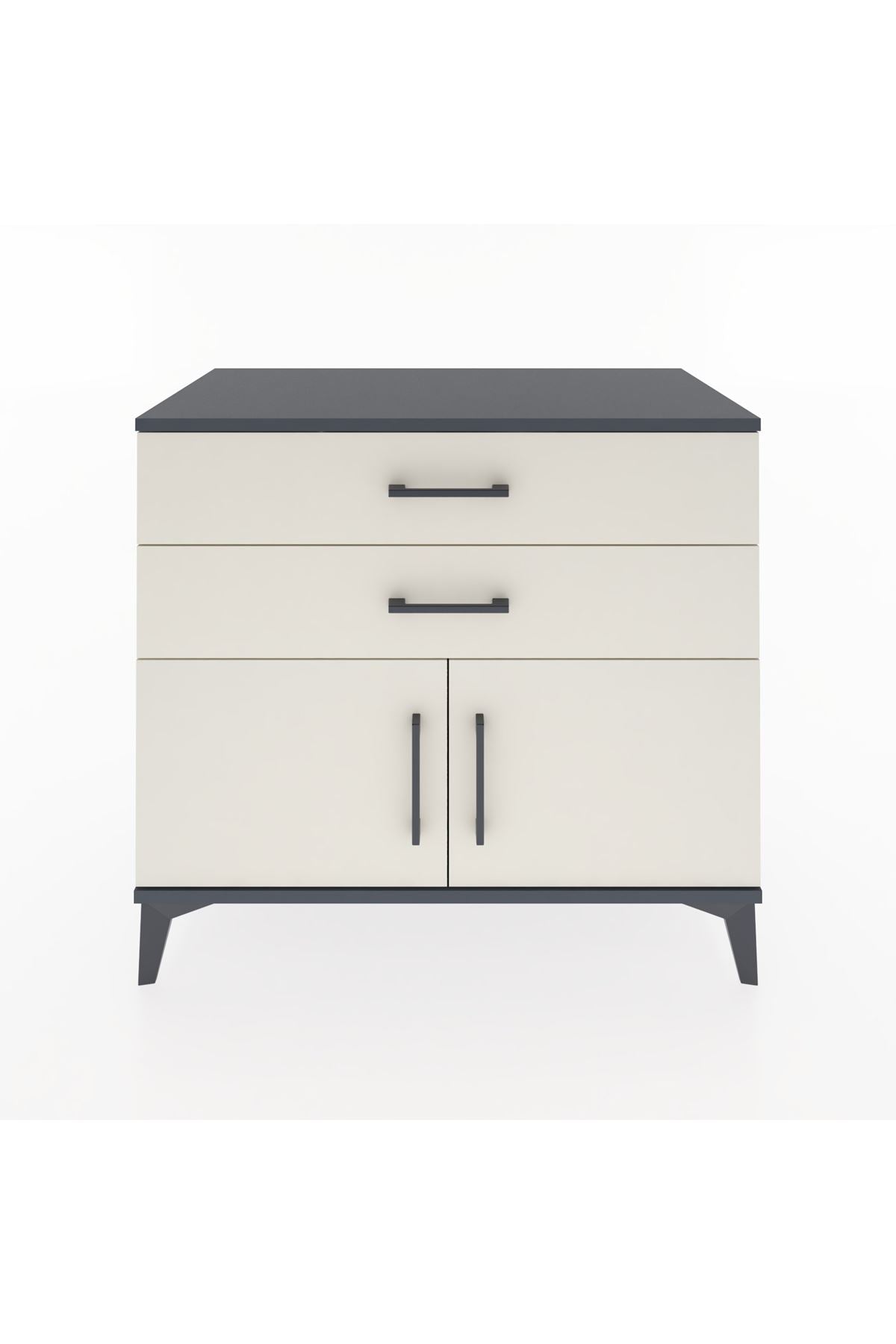 Hyperion Şifonyer 2 Çekmeceli 2 Kapaklı 88x44x80 Antrasit-Aytaşı