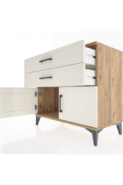 Hyperion Şifonyer 2 Çekmeceli 2 Kapaklı 88x44x80 Çam-Aytaşı