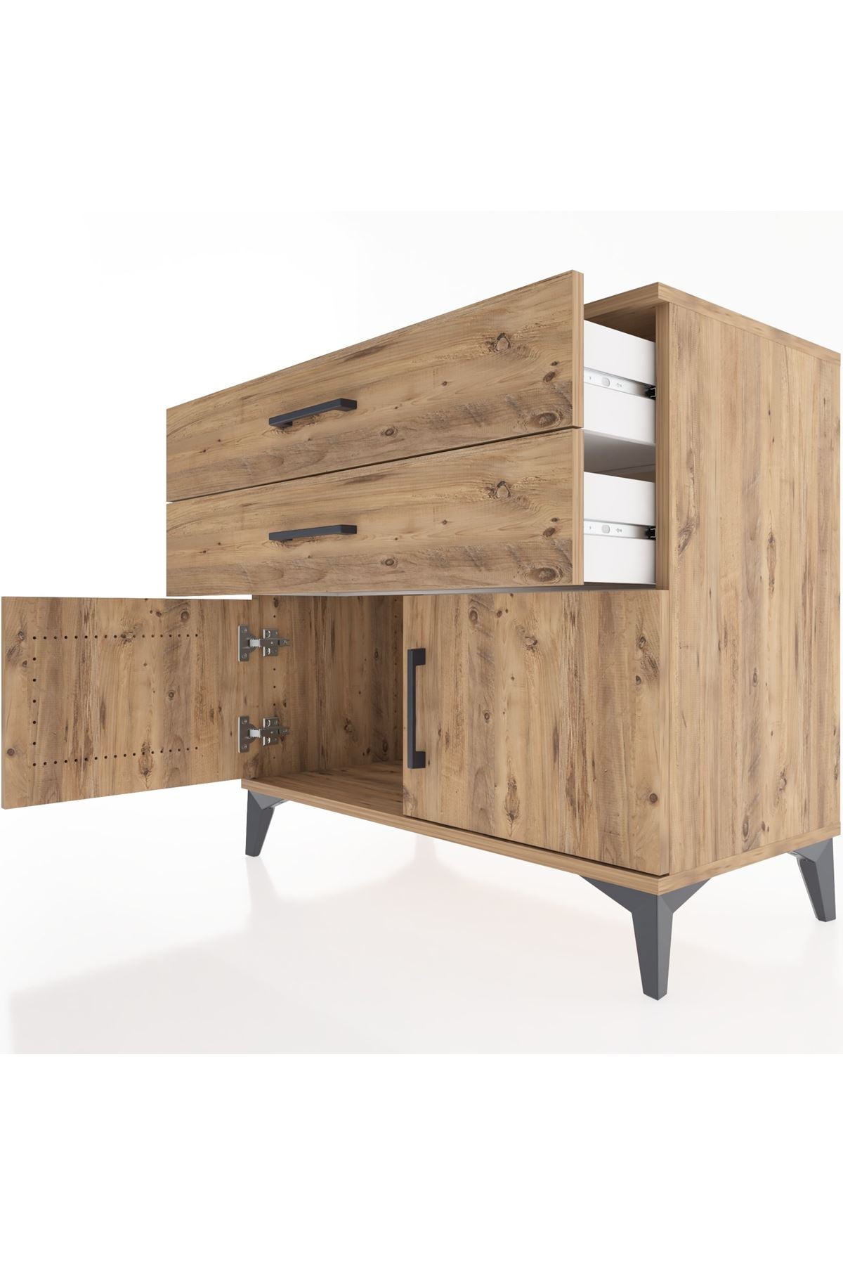 Hyperion Şifonyer 2 Çekmeceli 2 Kapaklı 88x44x80 Çam-Çam