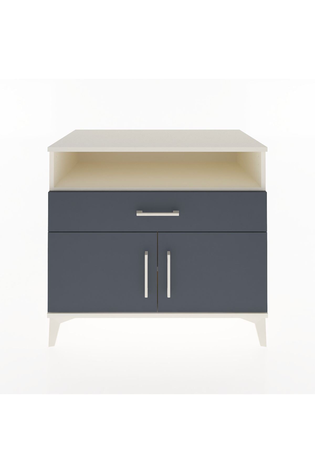 Hyperion Şifonyer 2 Raflı Tek Çekmeceli 2 Kapaklı 88x44x80 Aytaşı-Antrasit