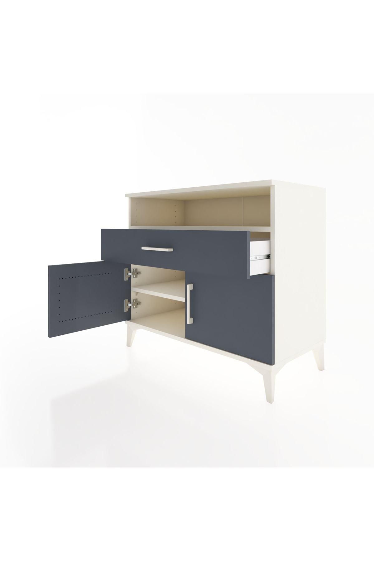 Hyperion Şifonyer 2 Raflı Tek Çekmeceli 2 Kapaklı 88x44x80 Aytaşı-Antrasit